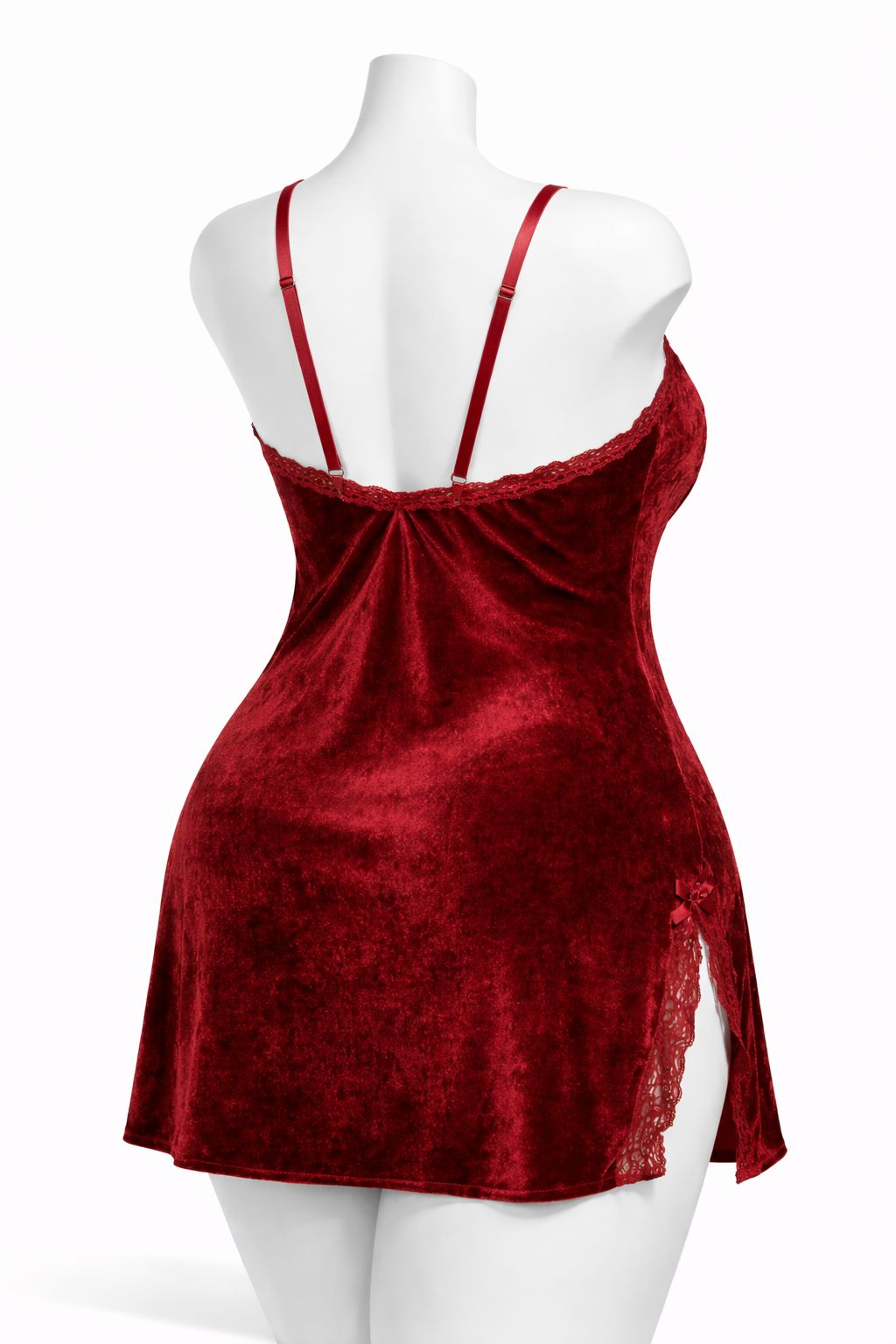 Robe de nuit en velours rouge
