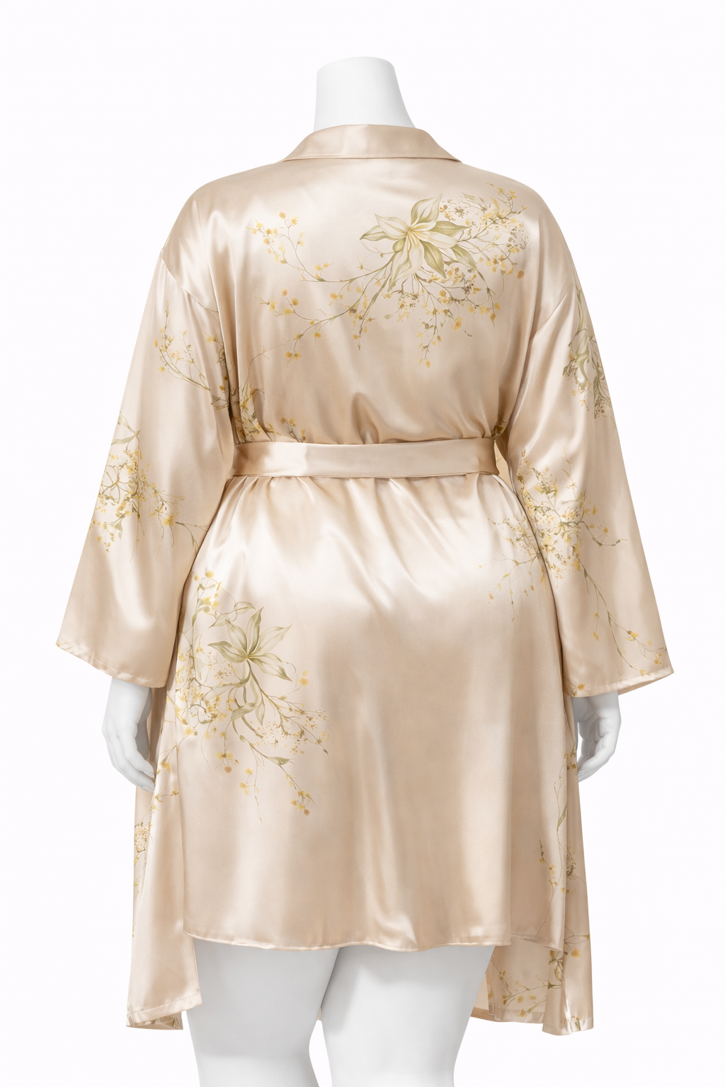 Long peignoir + nuisette avec imprimés fleuris