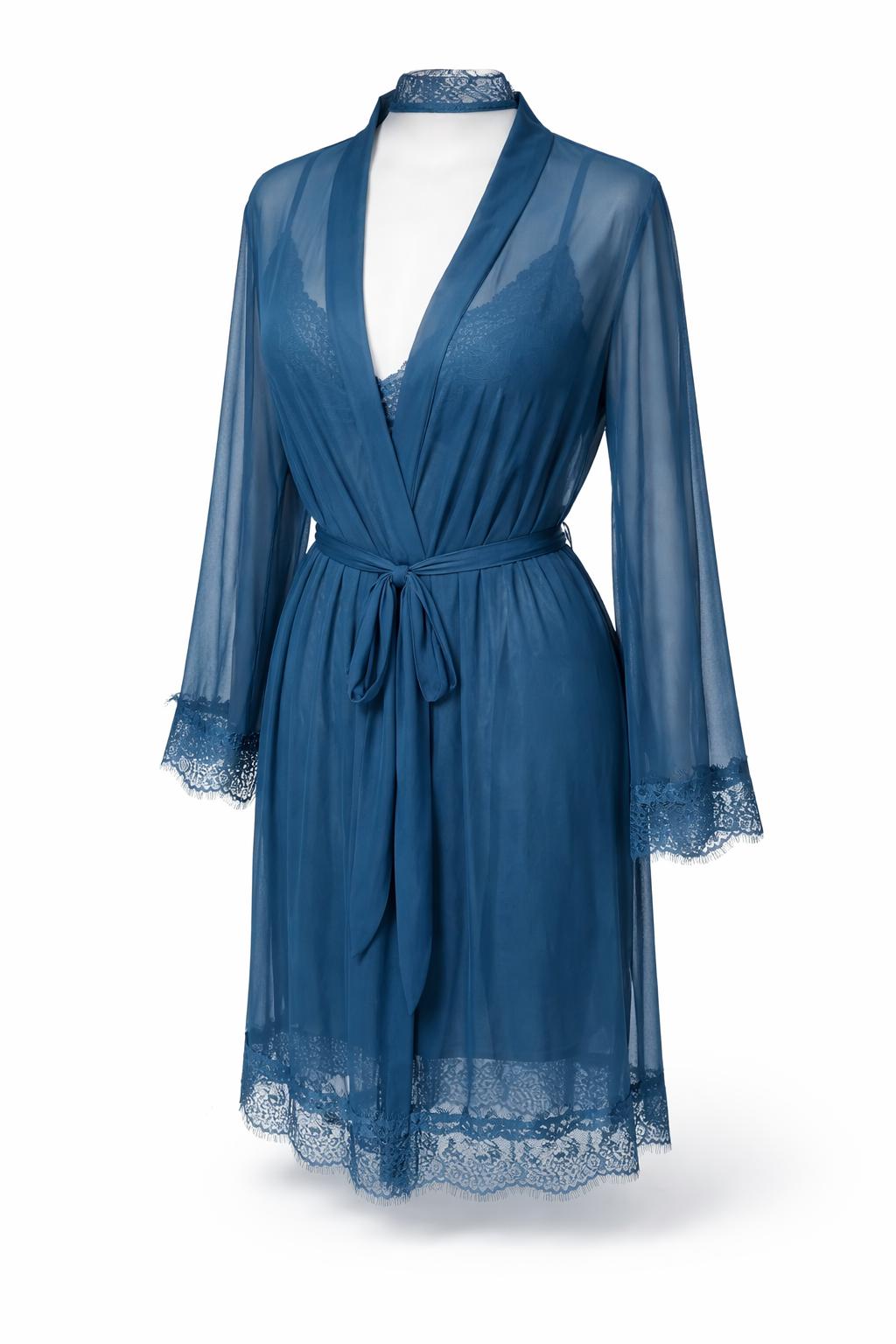 Ensemble nuisette et peignoir transparent