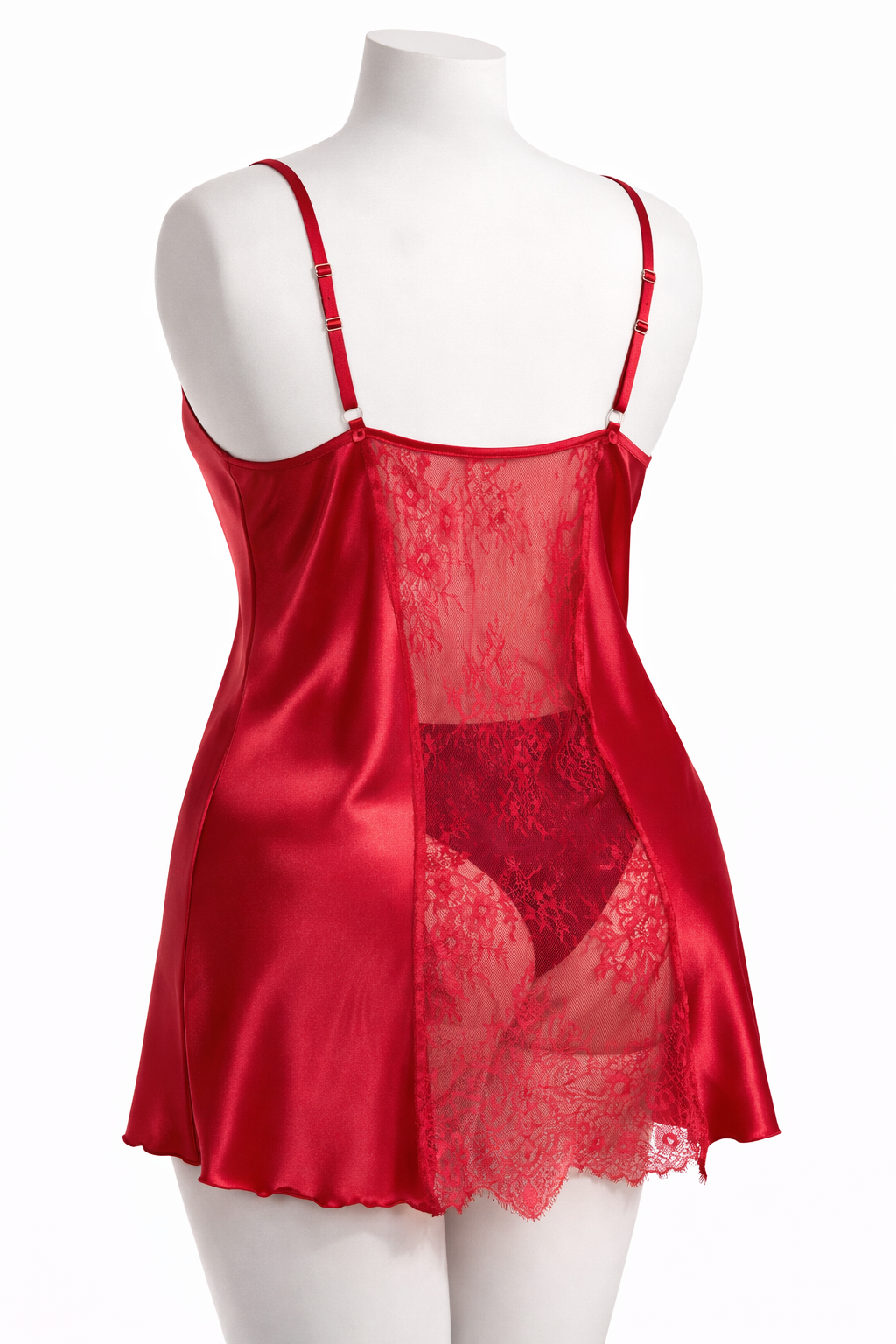 Robe de nuit satiné avec fente