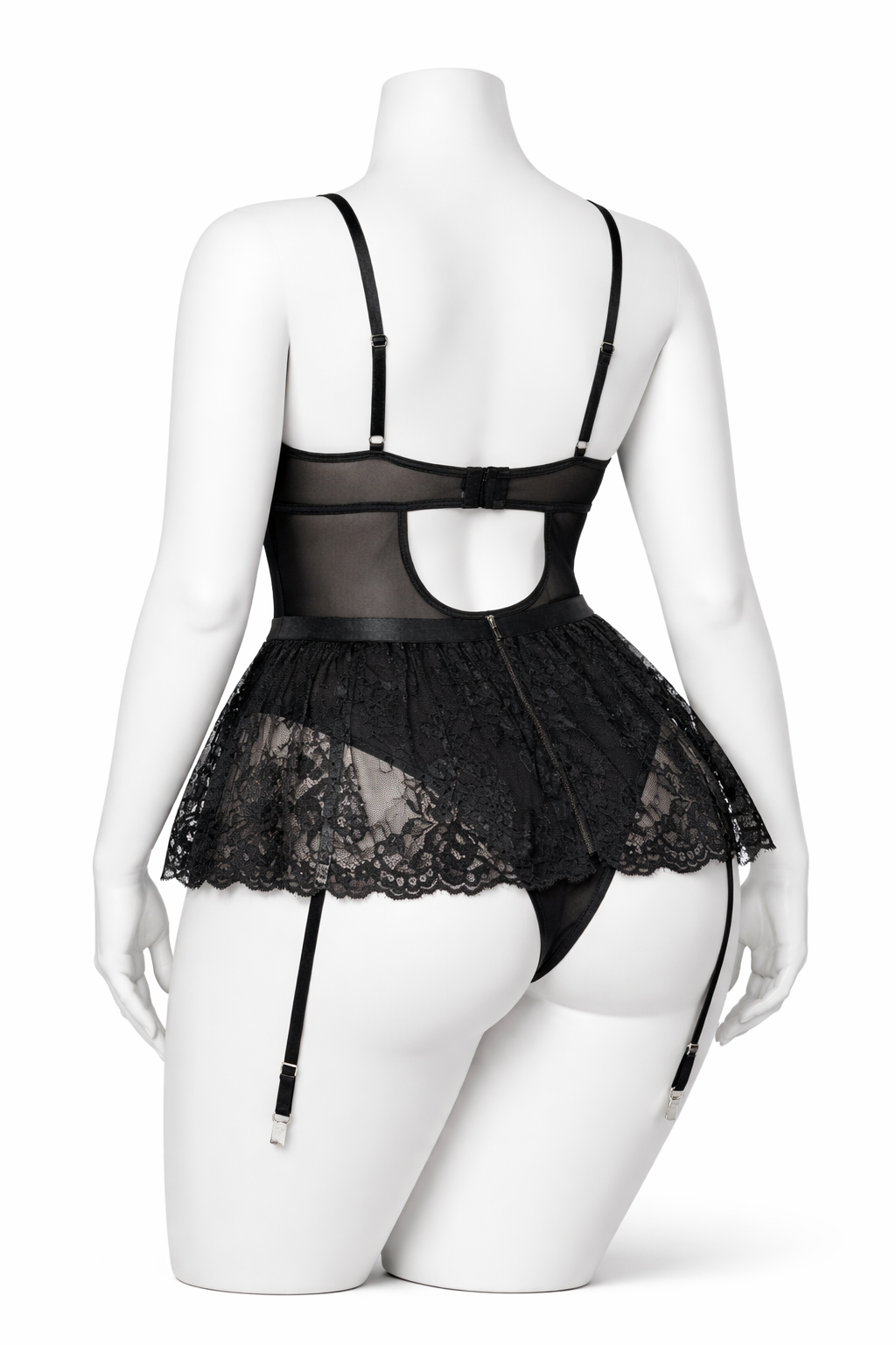 Body dentelle noir avec porte-jarretelles