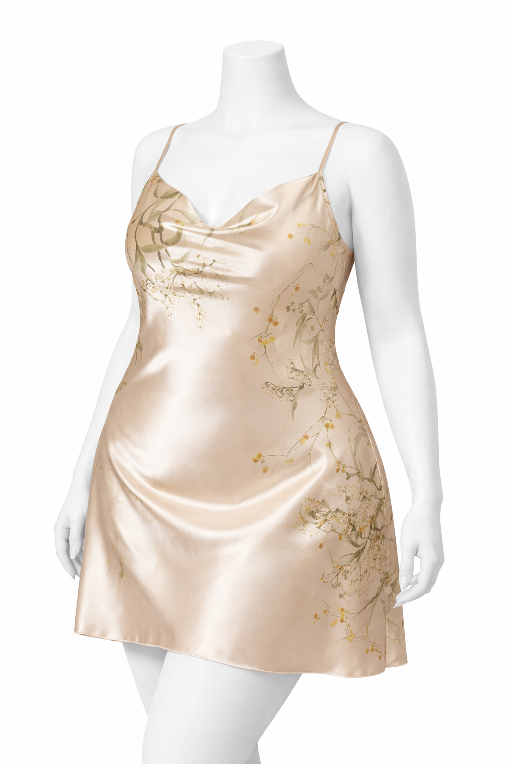 Long peignoir + nuisette avec imprimés fleuris