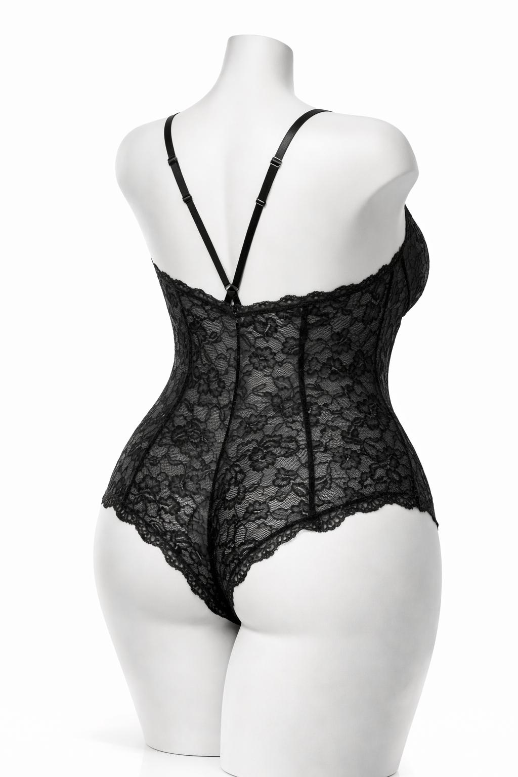 Body noir en dentelle