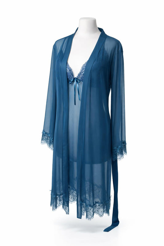 Ensemble nuisette et peignoir transparent