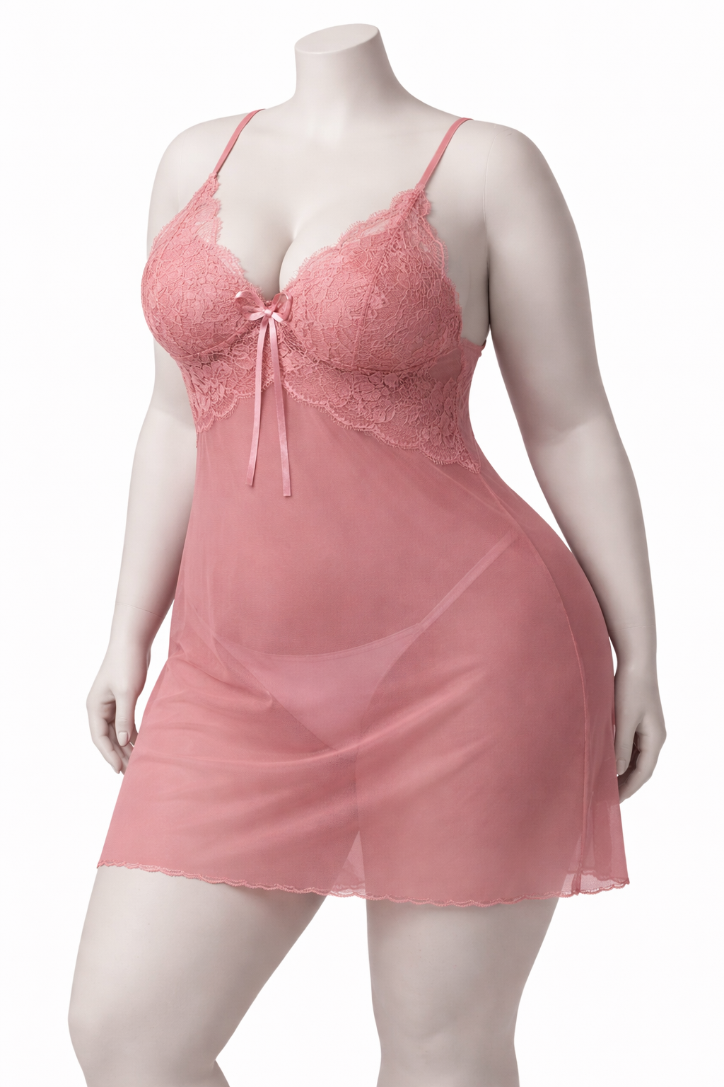 Ensemble nuisette et peignoir transparent