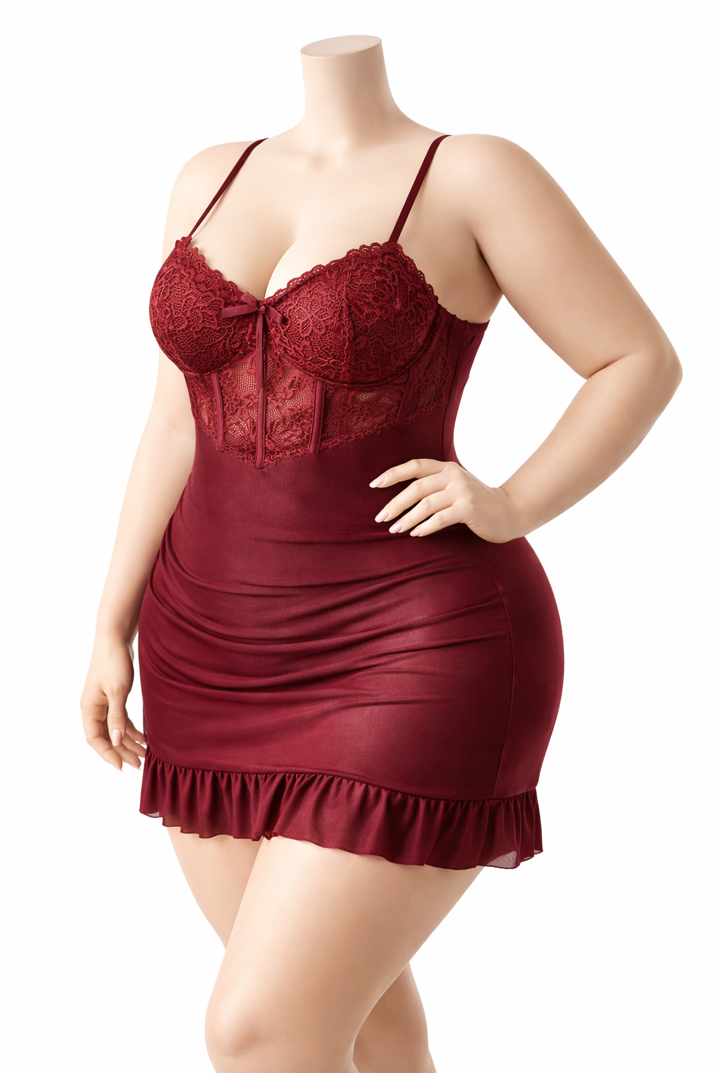 Ensemble nuisette et peignoir transparent