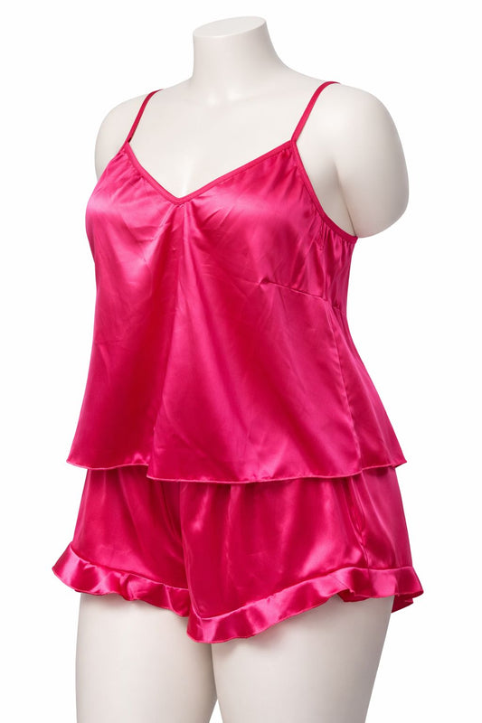 Pyjama 2 pièces satiné: Débardeur + shorty