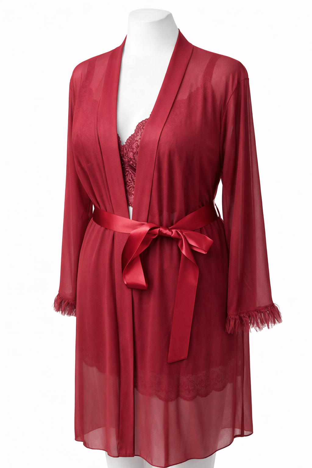 Ensemble 3 pièces: Kimono + ensemble soutien-gorge et shorty